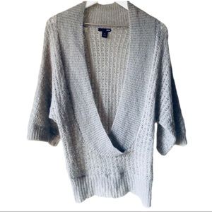 H&M Deep V Neck Sweater Gray S